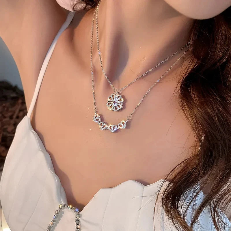 Collar Trebol De Corazones