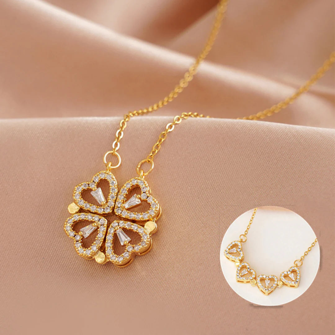 Collar Trebol De Corazones
