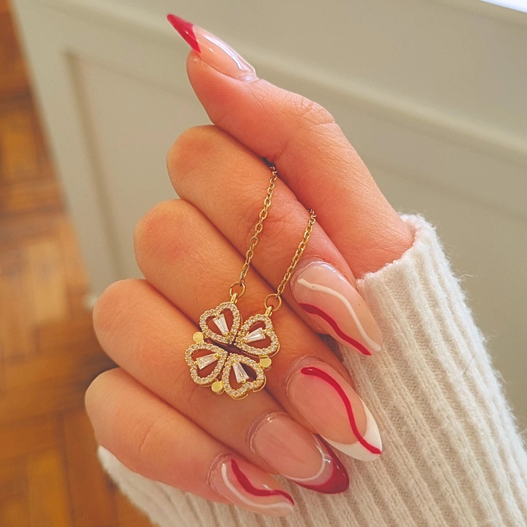 Collar Trebol De Corazones