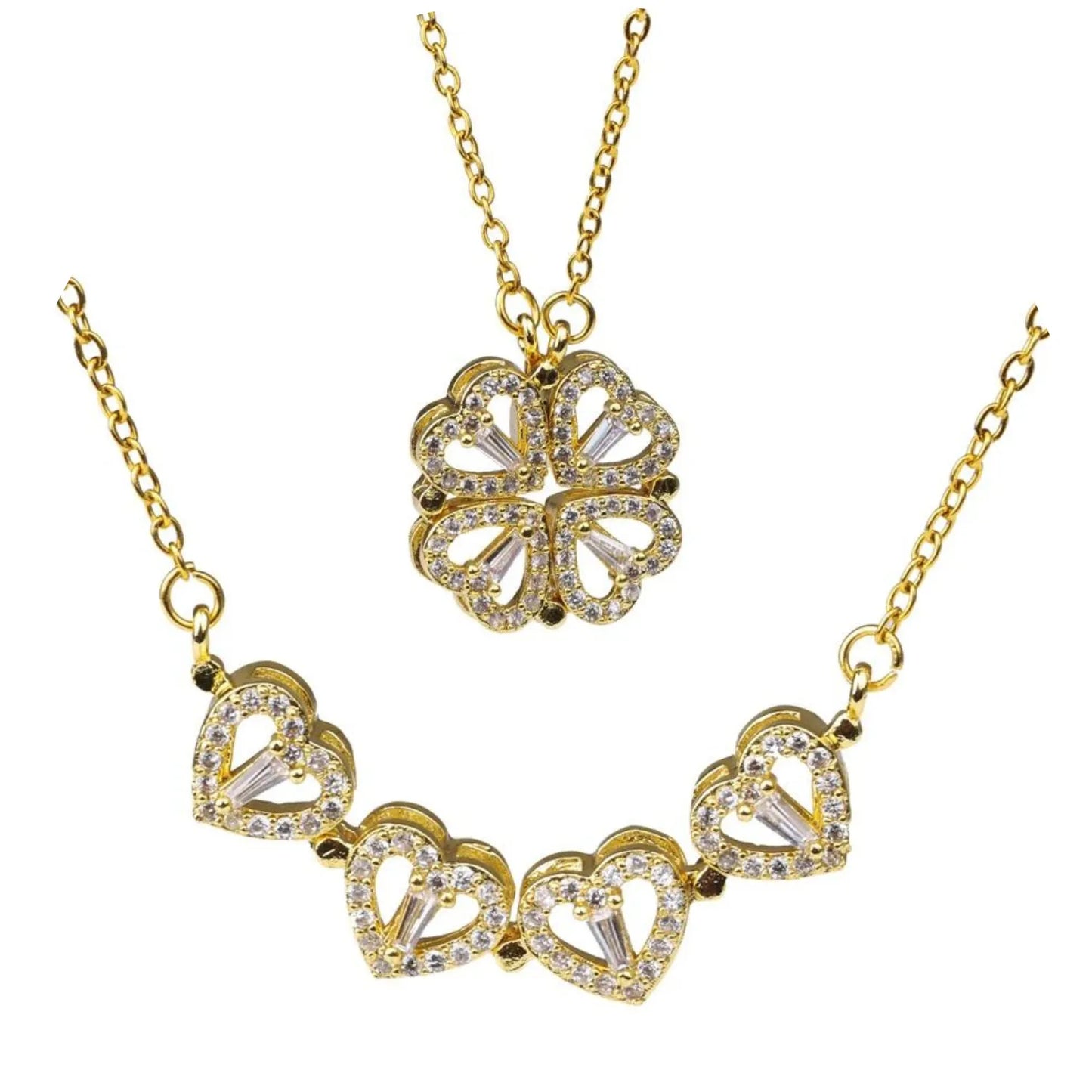 Collar Trebol De Corazones