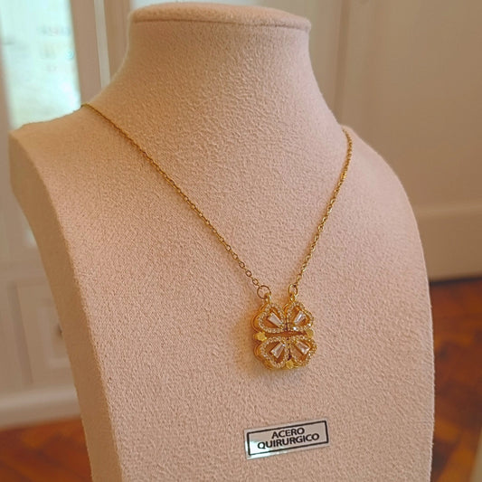 Collar Trebol De Corazones