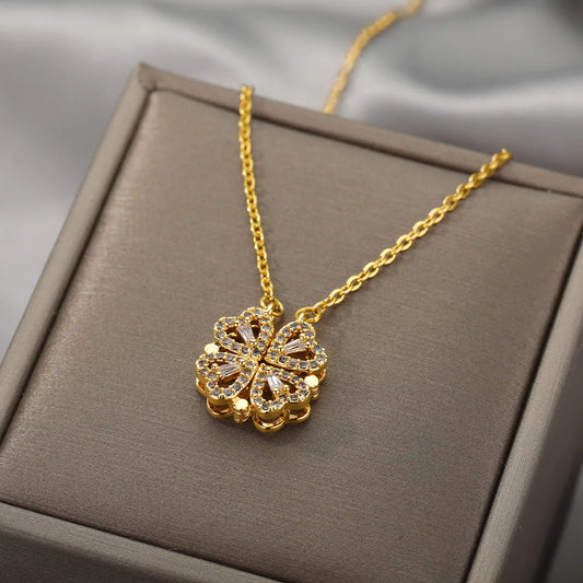 Collar Trebol De Corazones